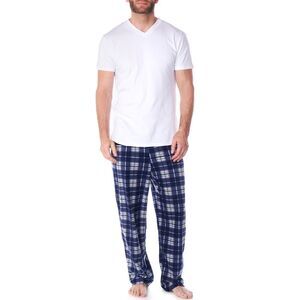 Alpine Swiss Mens Pajama Set Cotton Top Flannel Fleece Pants PJ Lounge Sleepwear